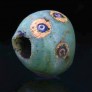 Ancient green glass mosaic cane eye beads of 3-1 century BC, Mediterranean basin and Persia